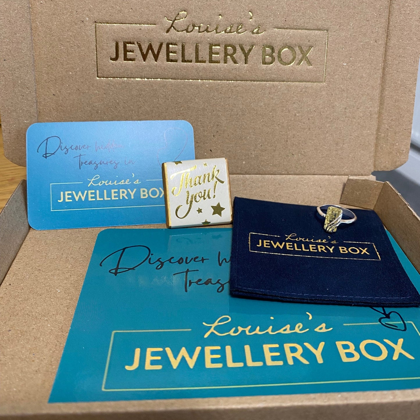 Sterling Silver Adjustable Ring with Rectangular Honey Baltic Amber - Louise's Jewellery Box