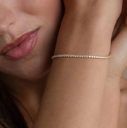 Silver Waterproof CZ Tennis Bracelet