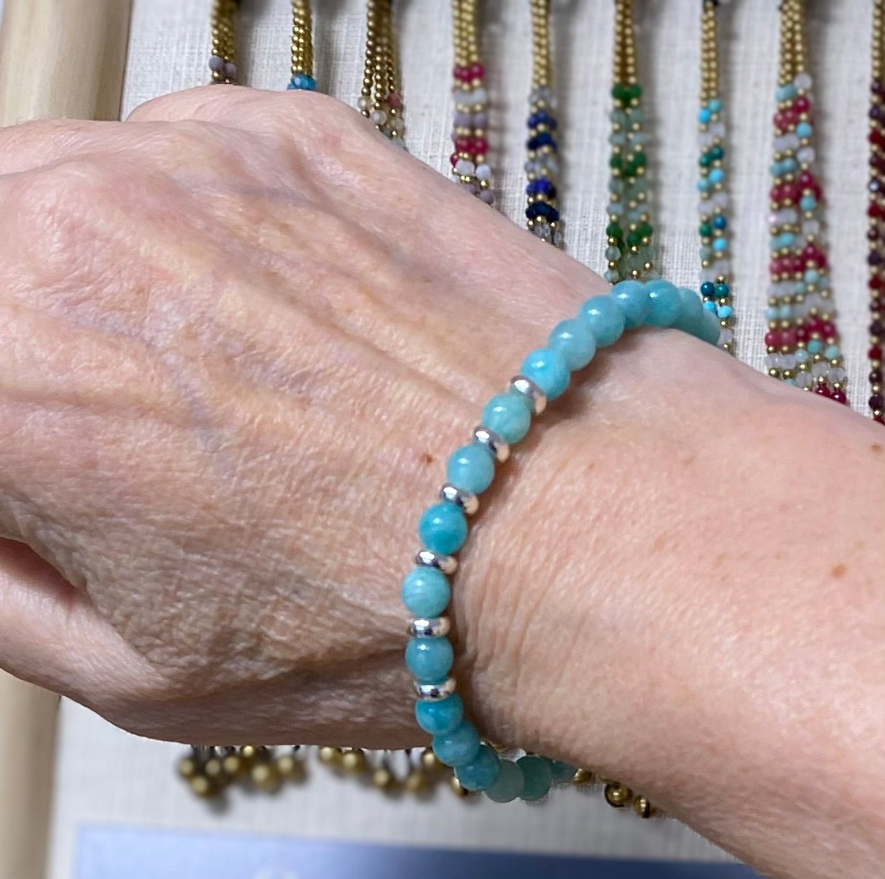 Tianhe Stone Bracelet with Silver Plating - Louise's Jewellery Box