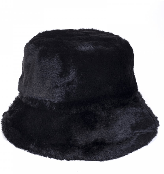 Tilly Black Faux Fur Hat - Last one! - Louise's Jewellery Box