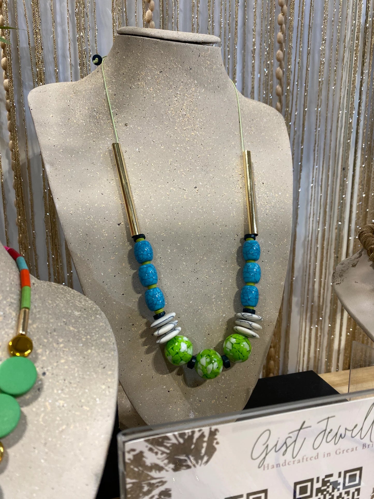 Gist Jewellery Turquoise, Green and White Necklace