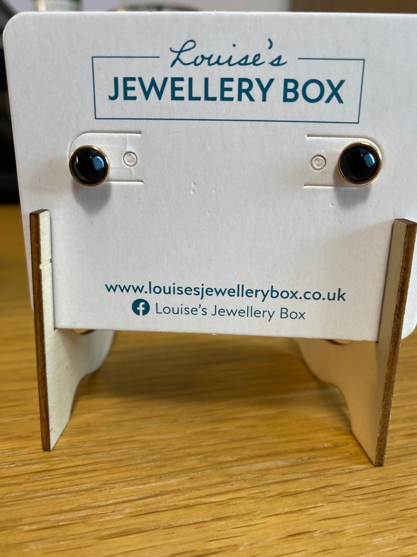 Venus Black Spinel Stone Studs In Gold Plating - Louise's Jewellery Box
