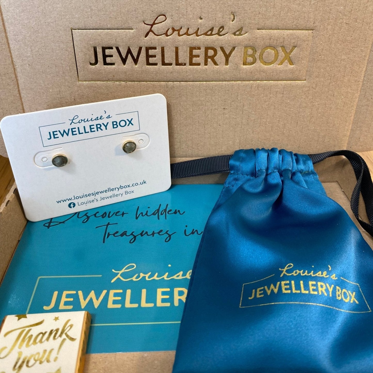 Venus Labradorite Earrings in Gold Plate - Louise's Jewellery Box