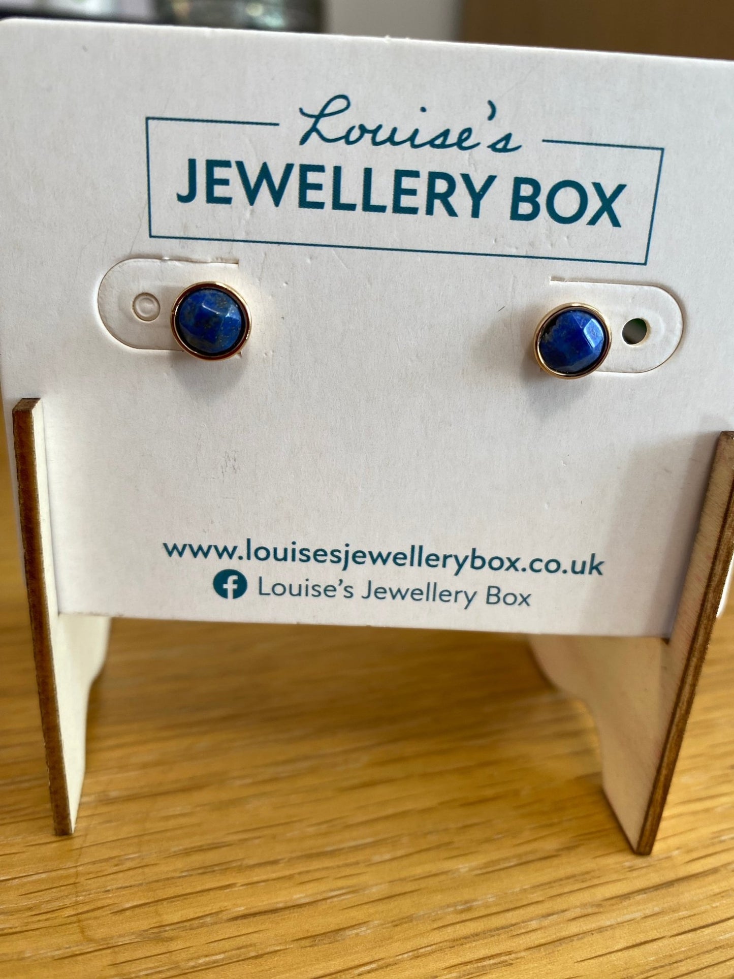 Venus Lapis Stone Studs In Gold Plate - Louise's Jewellery Box