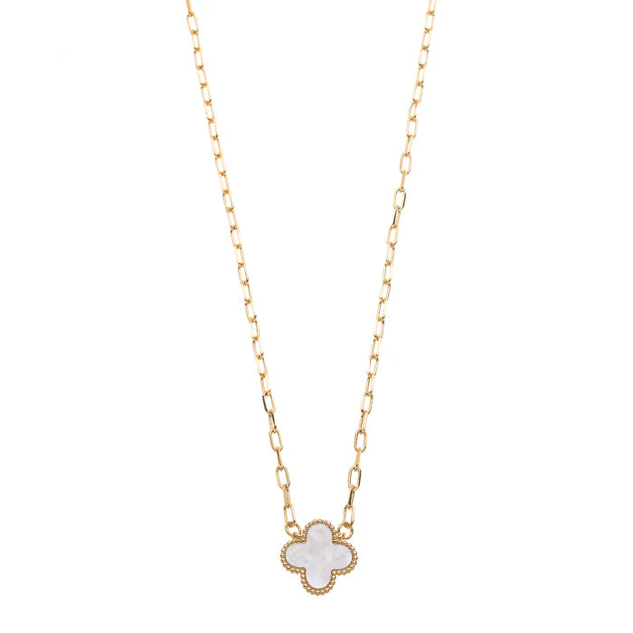 Lana White Quatrefoil Necklace