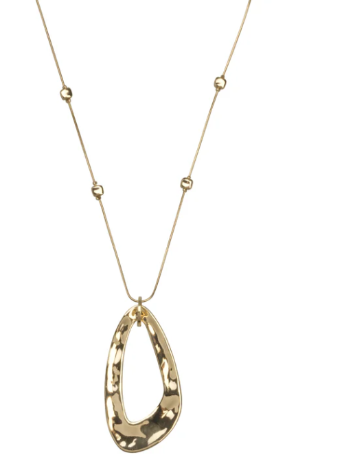 Zaha Contemporary Long Gold Plated Necklace