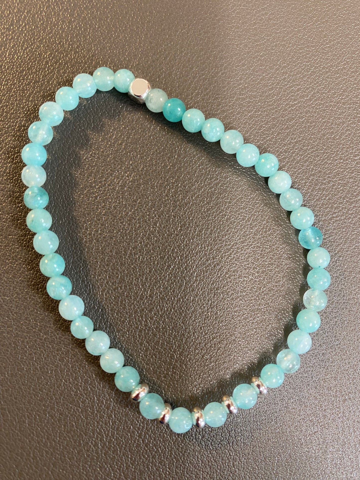 White Quartz Long Necklace in Silver Plating