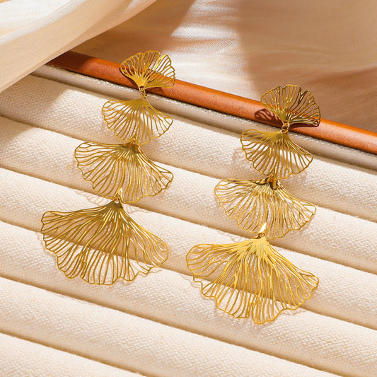 18ct Gold Plated Waterproof Drop Stud Earrings - Louise's Jewellery Box