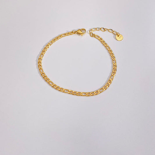 18ct Gold Plated Waterproof Figaro Bracelet - Louise's Jewellery Box