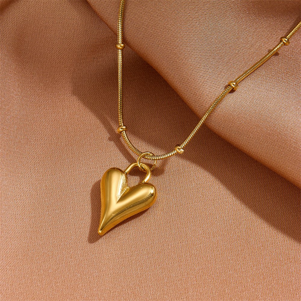 18ct Gold Plated Waterproof Heart Necklace - Louise's Jewellery Box