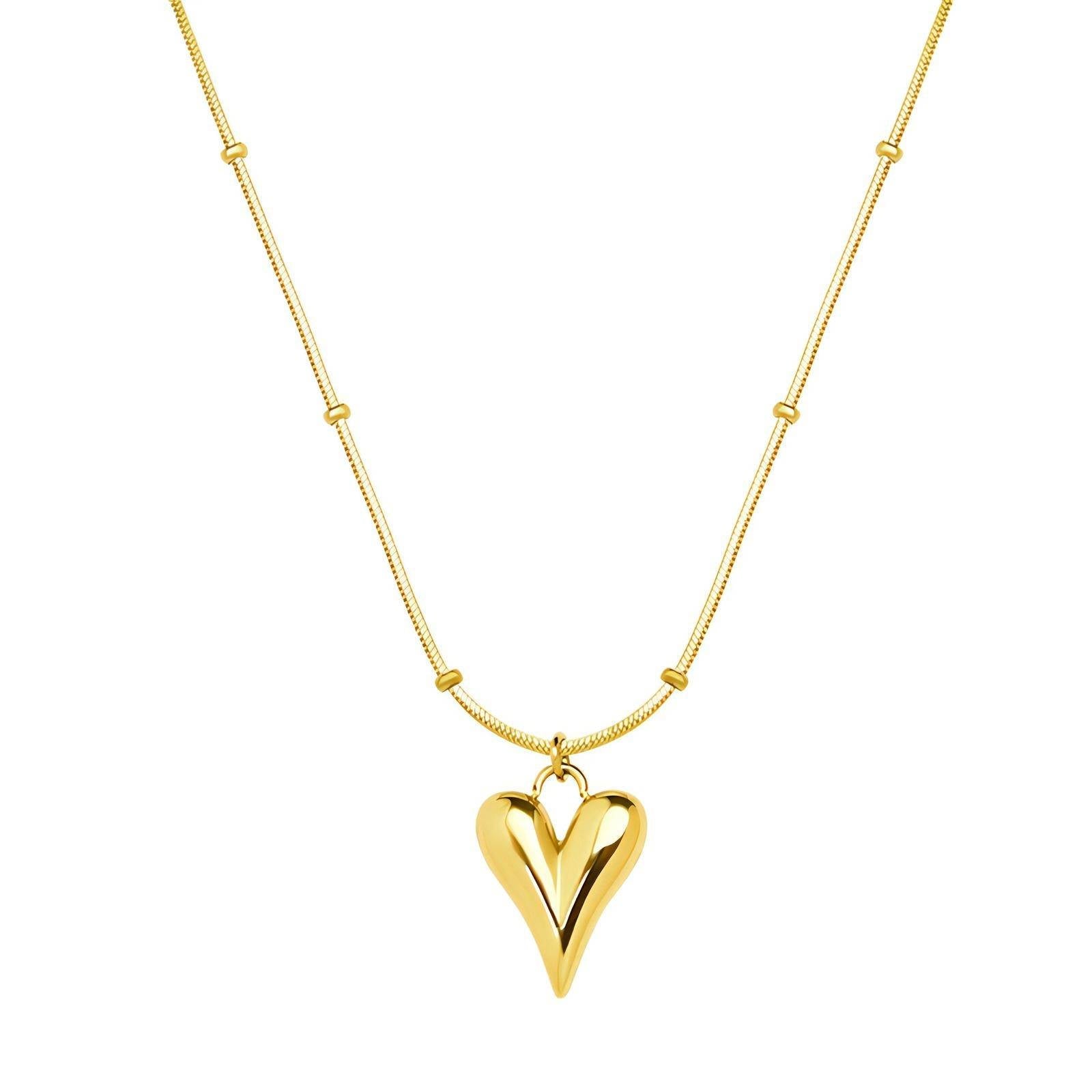 18ct Gold Plated Waterproof Heart Necklace - Louise's Jewellery Box