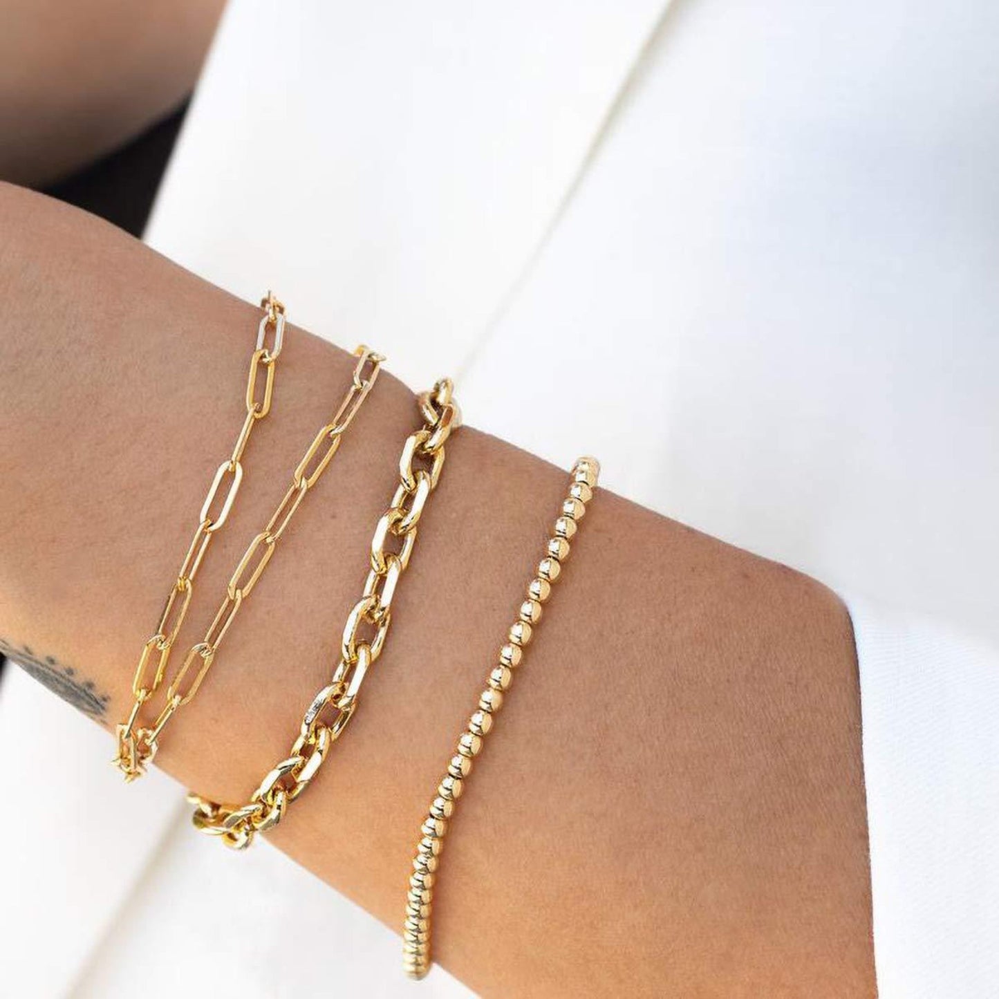18ct Gold Plated Waterproof Paper Link Bracelet - Louise's Jewellery Box