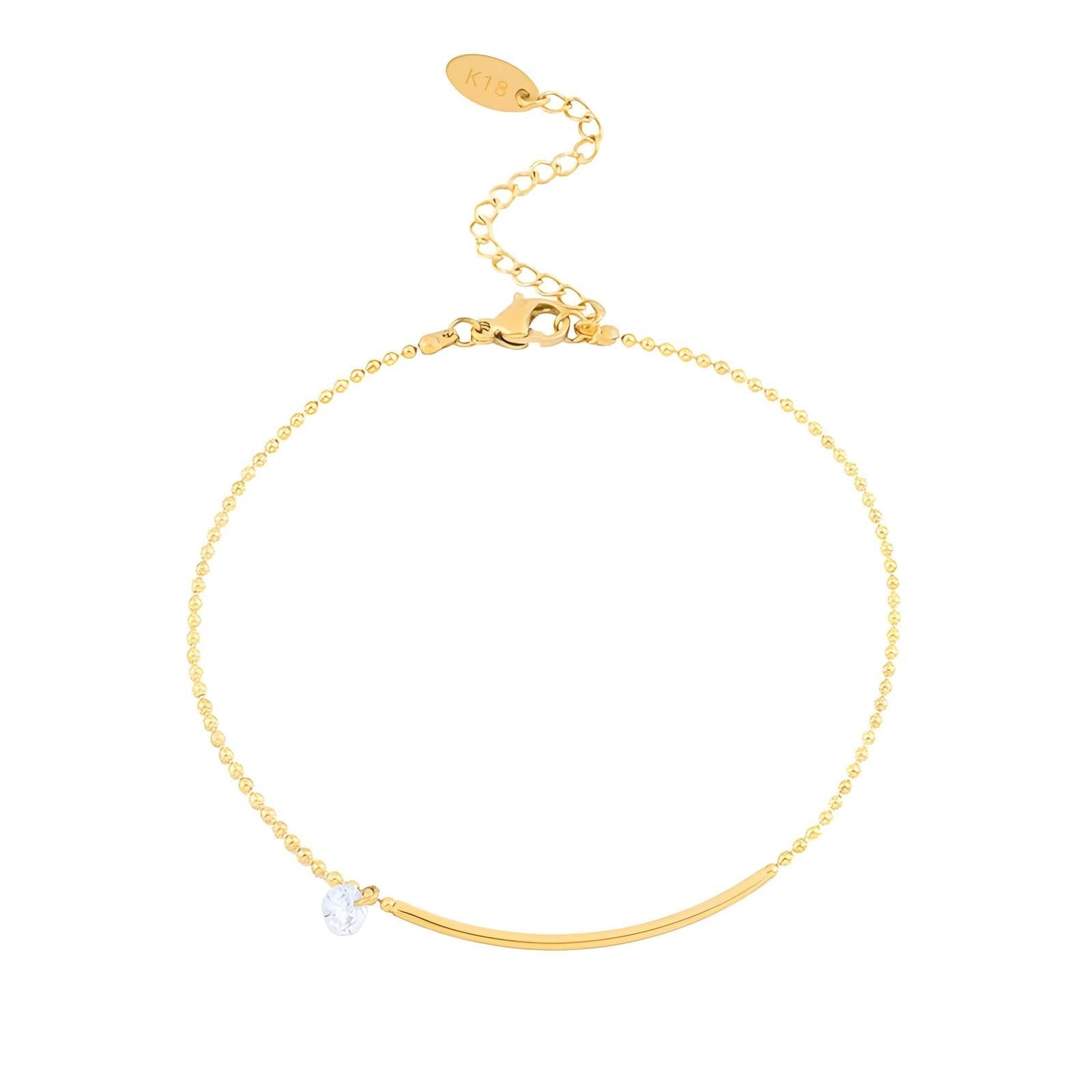 18K Gold Plated Waterproof Anklet with Crystal Droplet - Louise's Jewellery Box