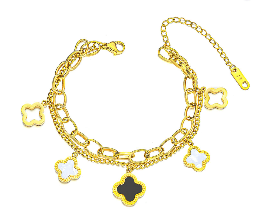 18K Gold Plated Waterproof Clover Bracelet - Louise's Jewellery Box