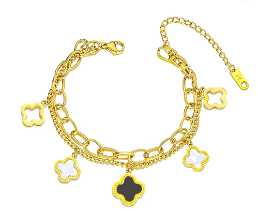 18K Gold Plated Waterproof Clover Bracelet - Louise's Jewellery Box