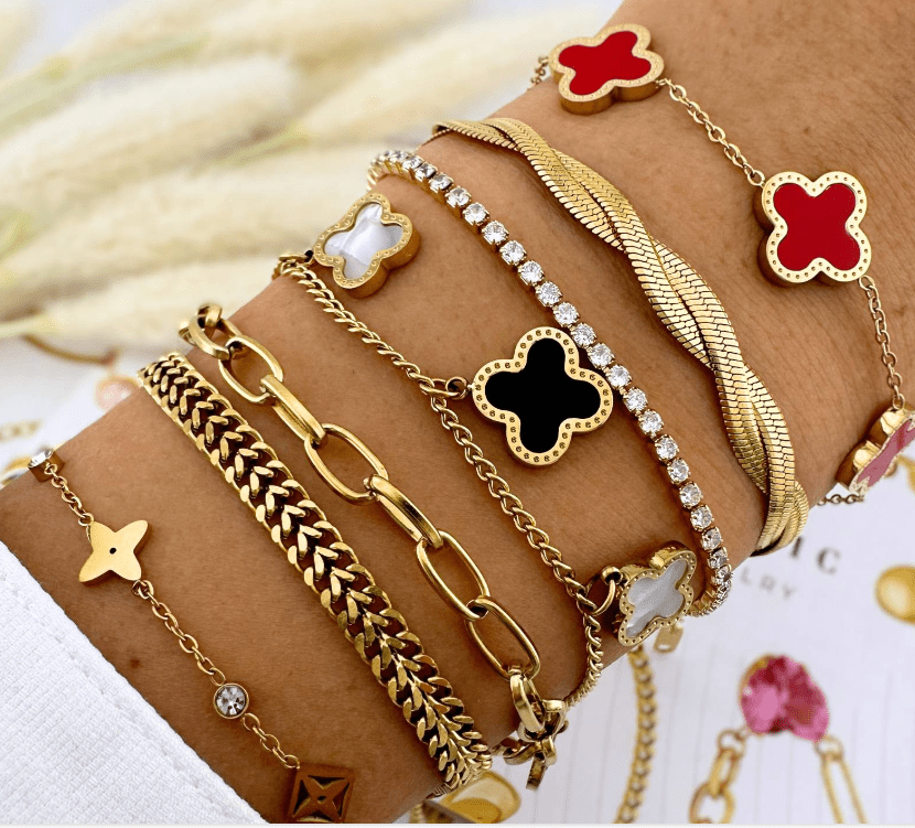 18K Gold Plated Waterproof Clover Bracelet - Louise's Jewellery Box