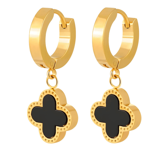 18K Gold Plated Waterproof Clover Earrings - Louise's Jewellery Box