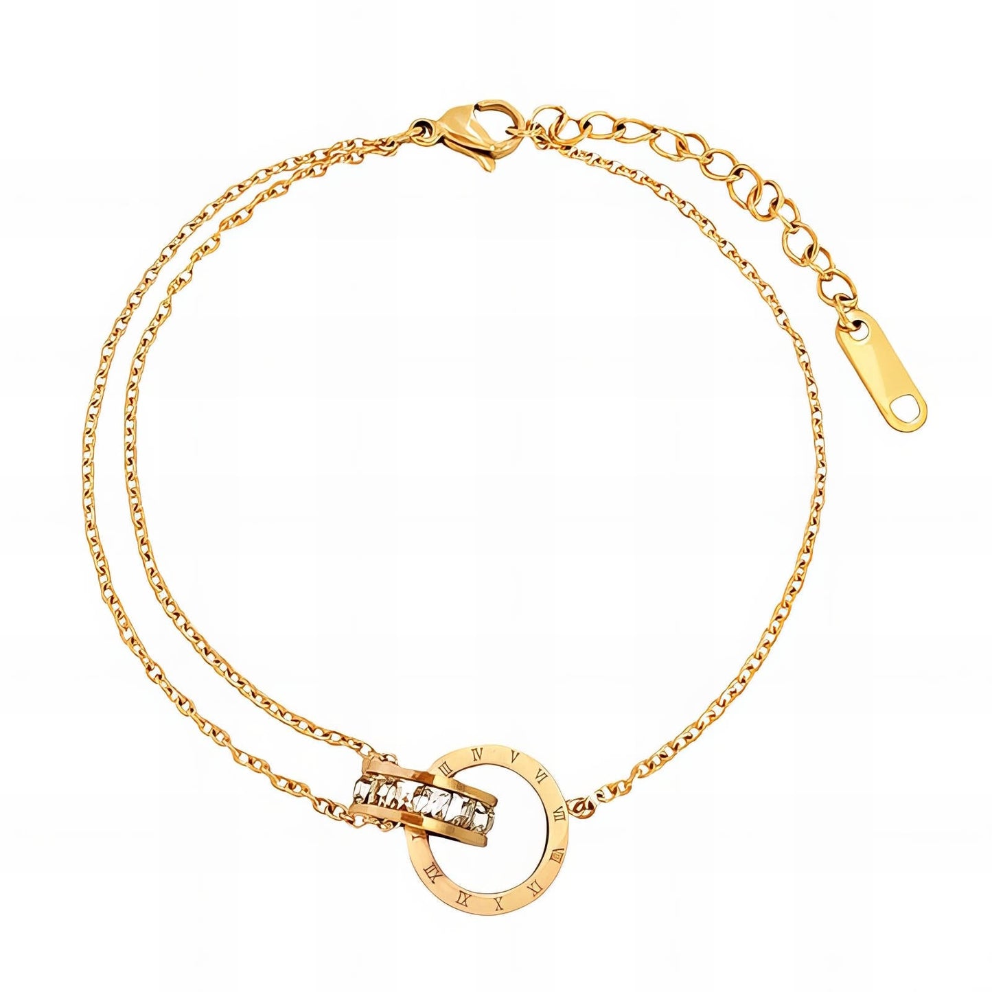18K Gold Plated Waterproof Roman Numerals Anklet - Louise's Jewellery Box