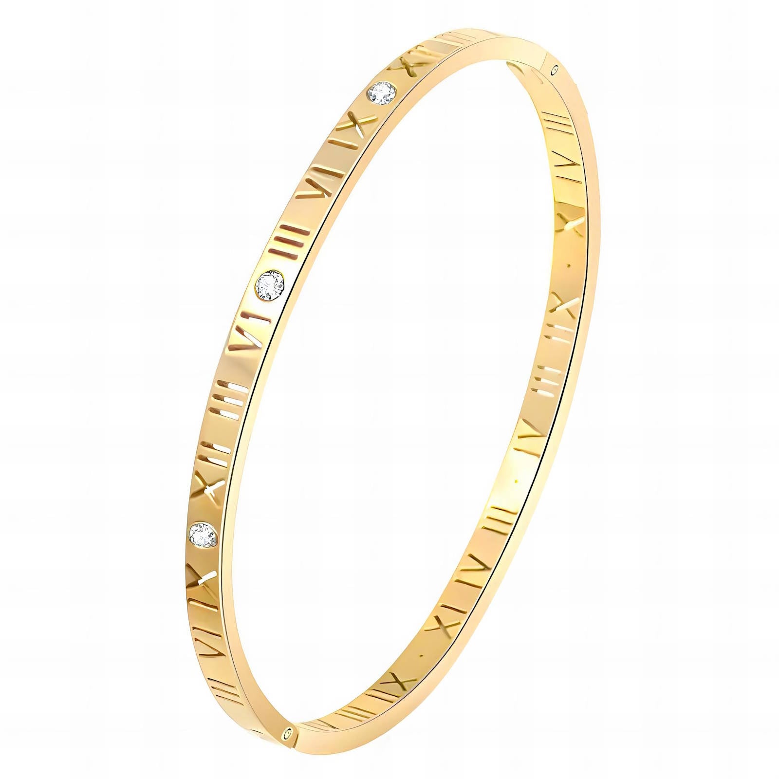 18K Gold Plated Waterproof Roman Numerals Bracelet - Louise's Jewellery Box