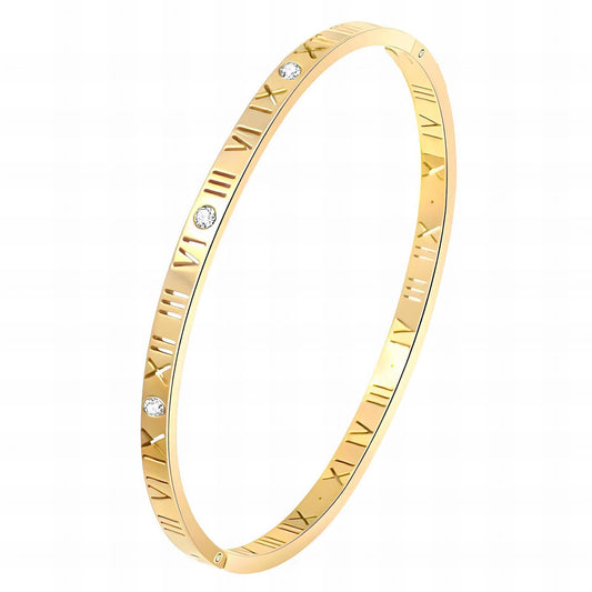 18K Gold Plated Waterproof Roman Numerals Bracelet - Louise's Jewellery Box