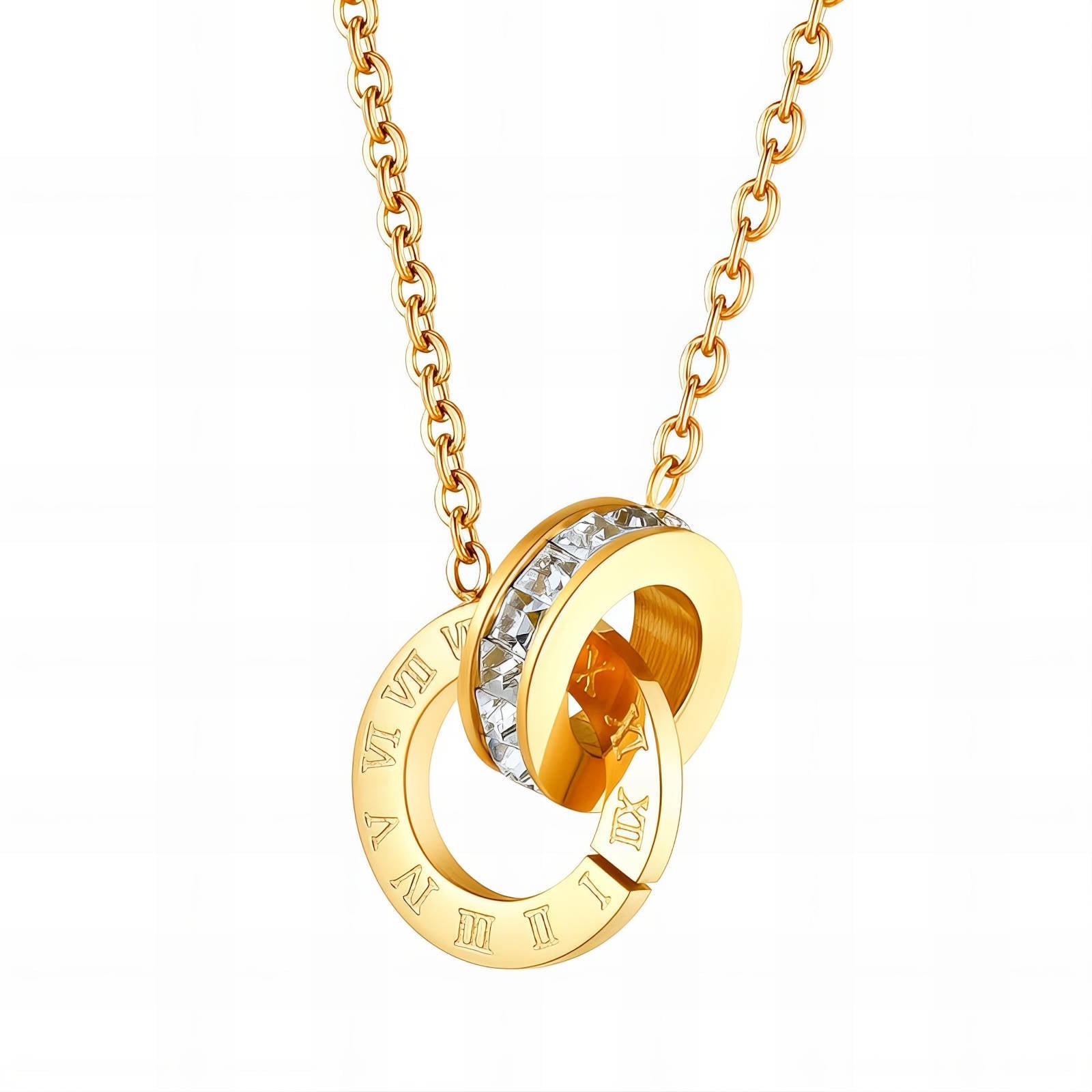 18K Gold Plated Waterproof Roman Numerals Necklace - Louise's Jewellery Box