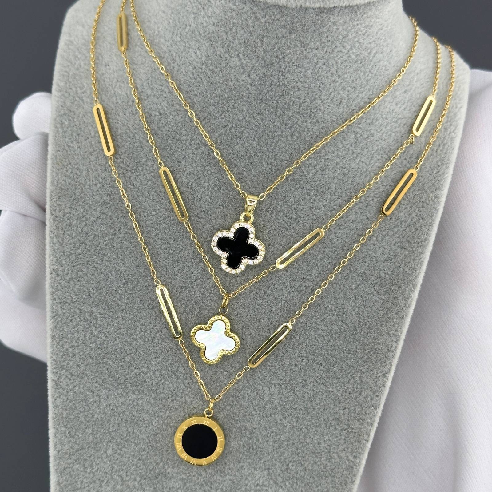 18K Gold Plated Waterproof Roman Numersals Necklace - Louise's Jewellery Box