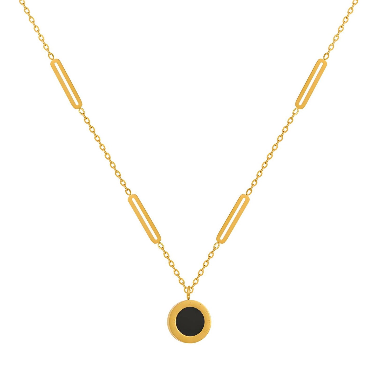 18K Gold Plated Waterproof Roman Numersals Necklace - Louise's Jewellery Box