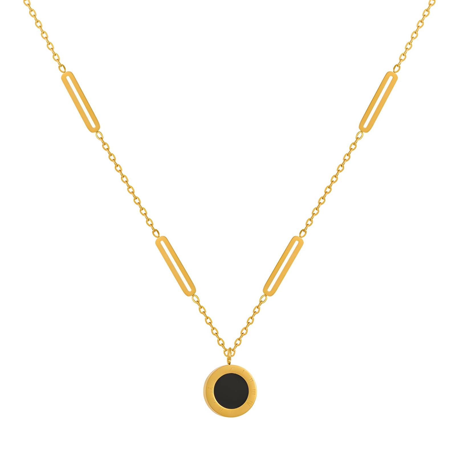 18K Gold Plated Waterproof Roman Numersals Necklace - Louise's Jewellery Box