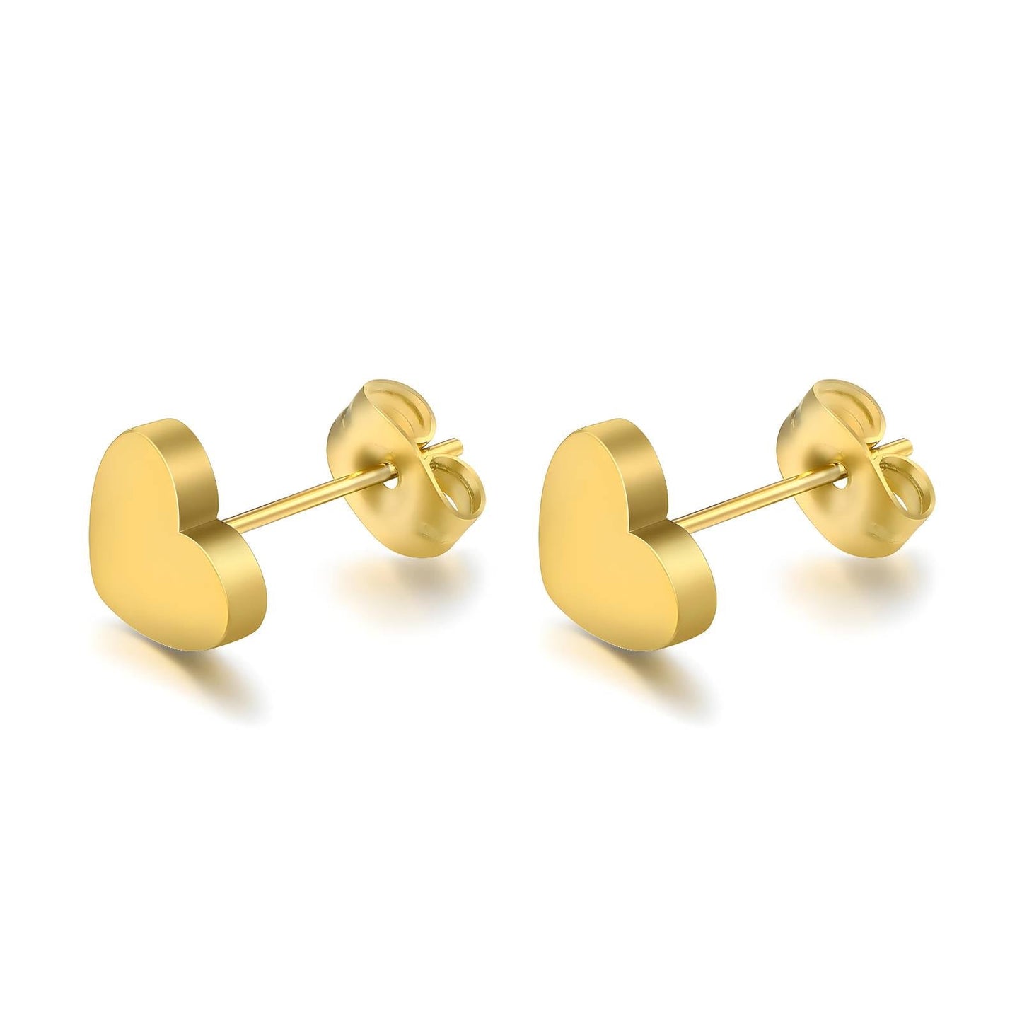 18K Gold Plated Waterproof Stud Hearts earrings - Louise's Jewellery Box