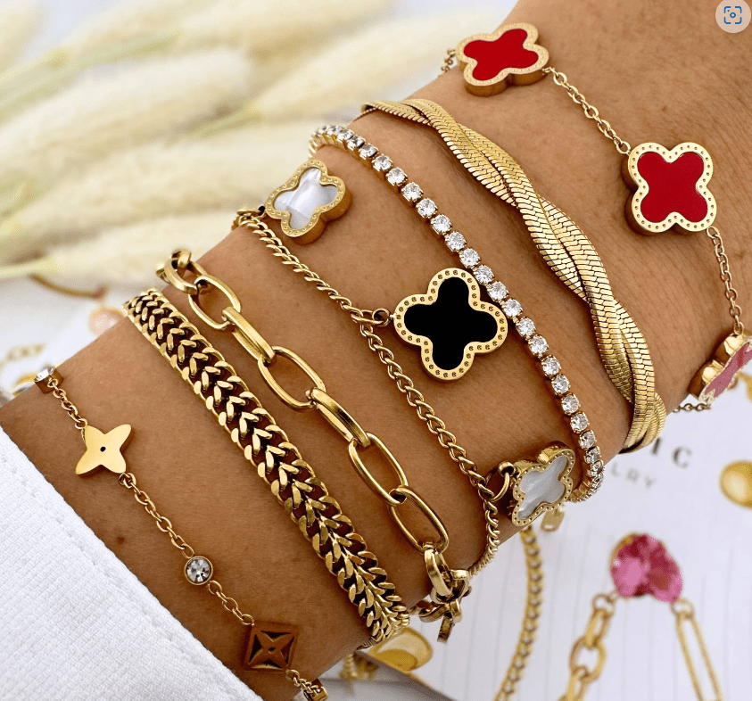 18K Gold Plated Waterproof Tennis Bracelet with Drawstring Clasp - Louise's Jewellery Box