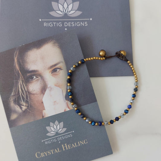 Blue Agate Crystal Healing Bracelet for Calmness