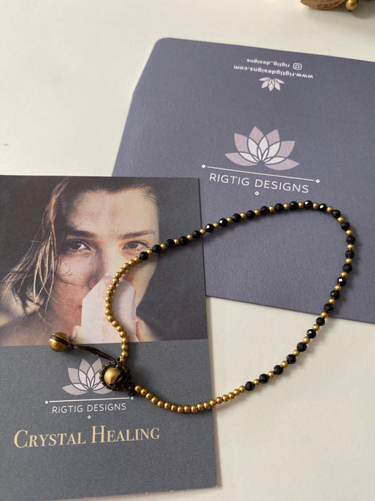 Black Spinel Crystal Healing Anklet for Inspiration