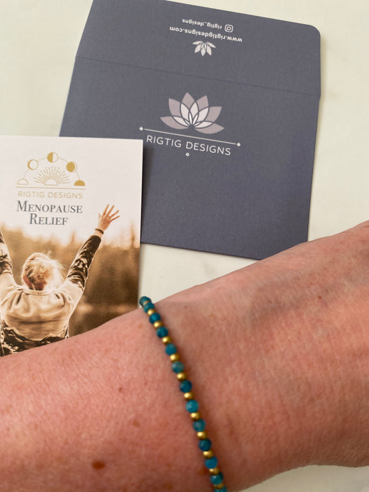 Blue Apatite Menopause Relief Crystal Healing Bracelet for Weight Fluctuations