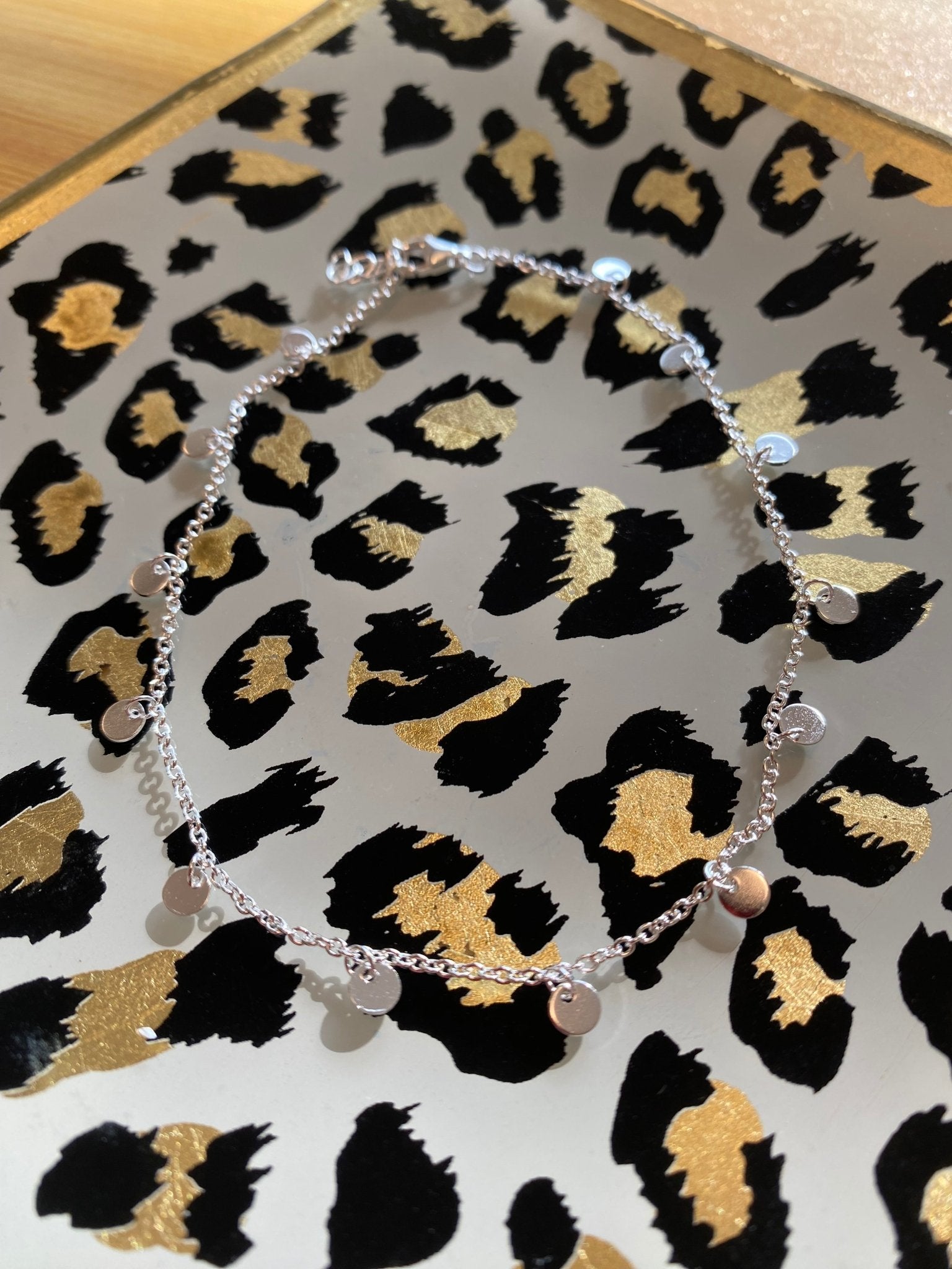 925 Sterling Silver Mini Disc Ankle Chain - Louise's Jewellery Box