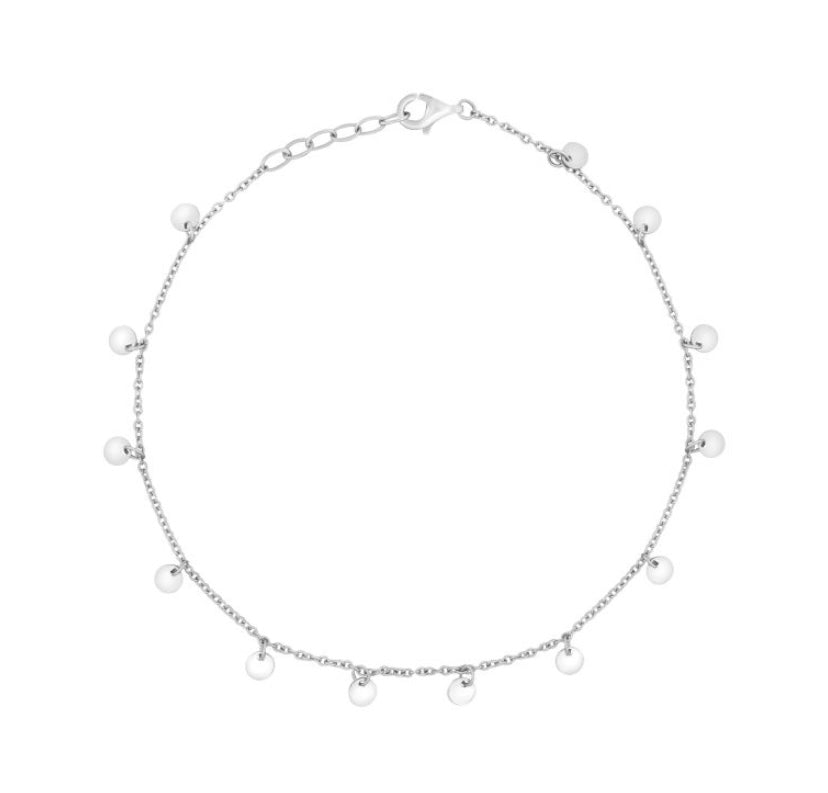 925 Sterling Silver Mini Disc Ankle Chain - Louise's Jewellery Box
