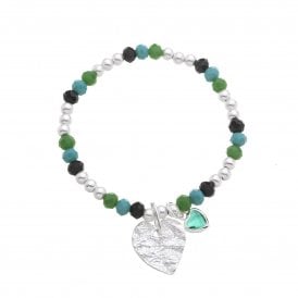 Aqua Stretch Bracelet in Silver