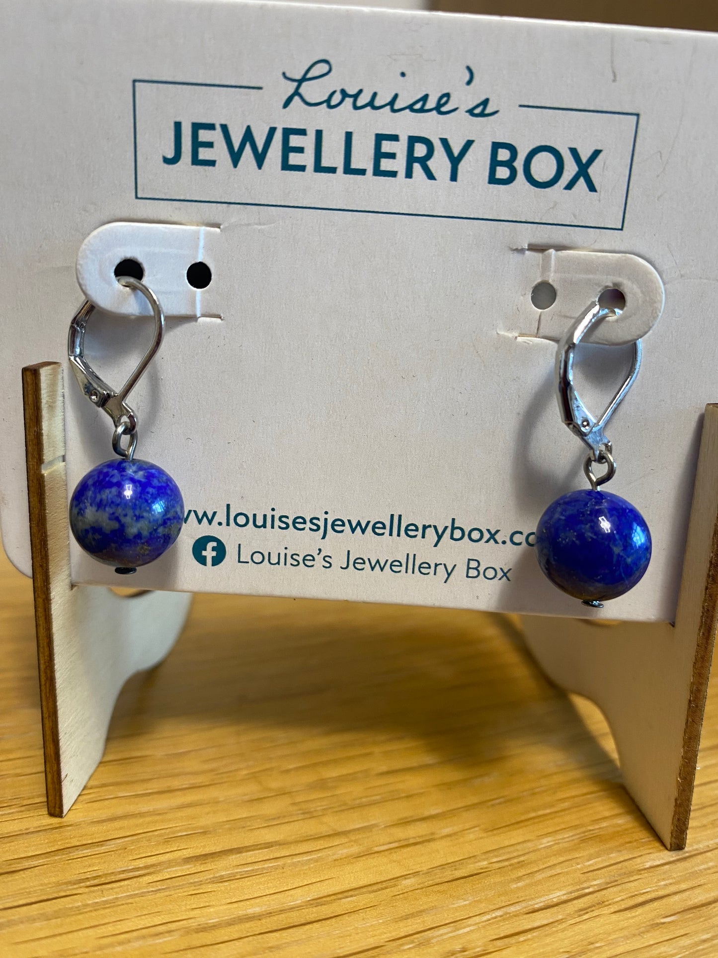 Silver Plated Lapis Stone Drop Earrings