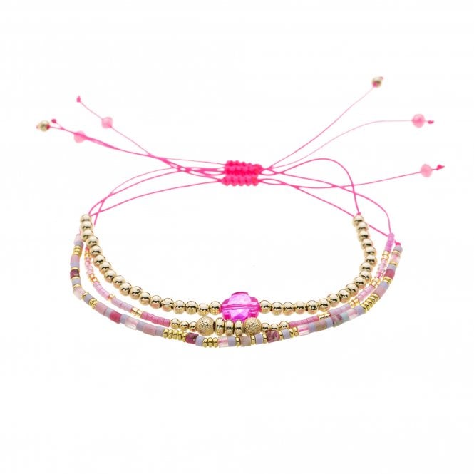 Pink Freya Bracelet with Gold Plated Accents