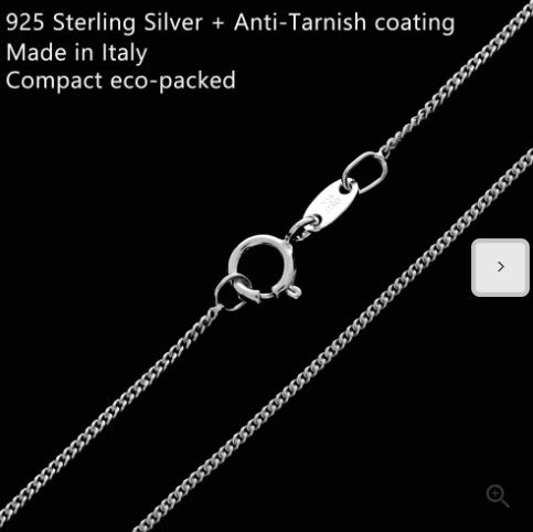 925 Sterling Silver 18" Delicate Curb Chain