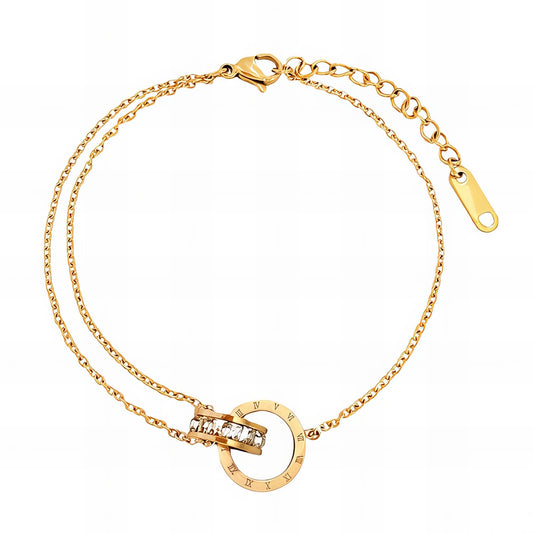 18K Gold Plated Waterproof Roman Numerals Anklet
