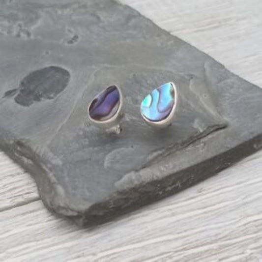 Abalone Shell Stud Earrings in Sterling Silver - Louise's Jewellery Box