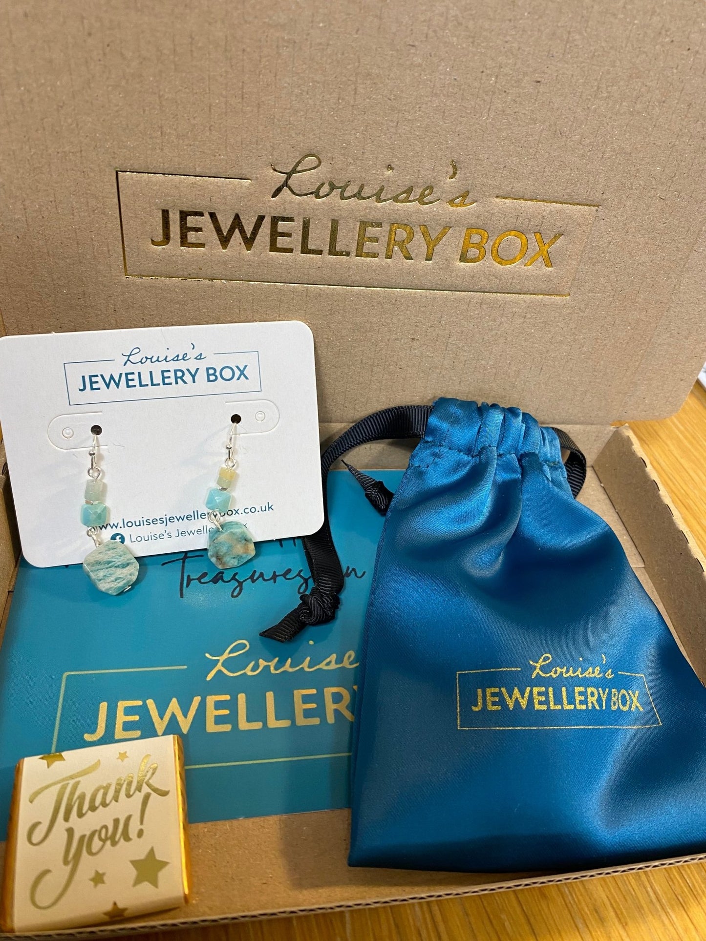 Amazonite Drop Earrings in Silver Plate - Louise's Jewellery Box