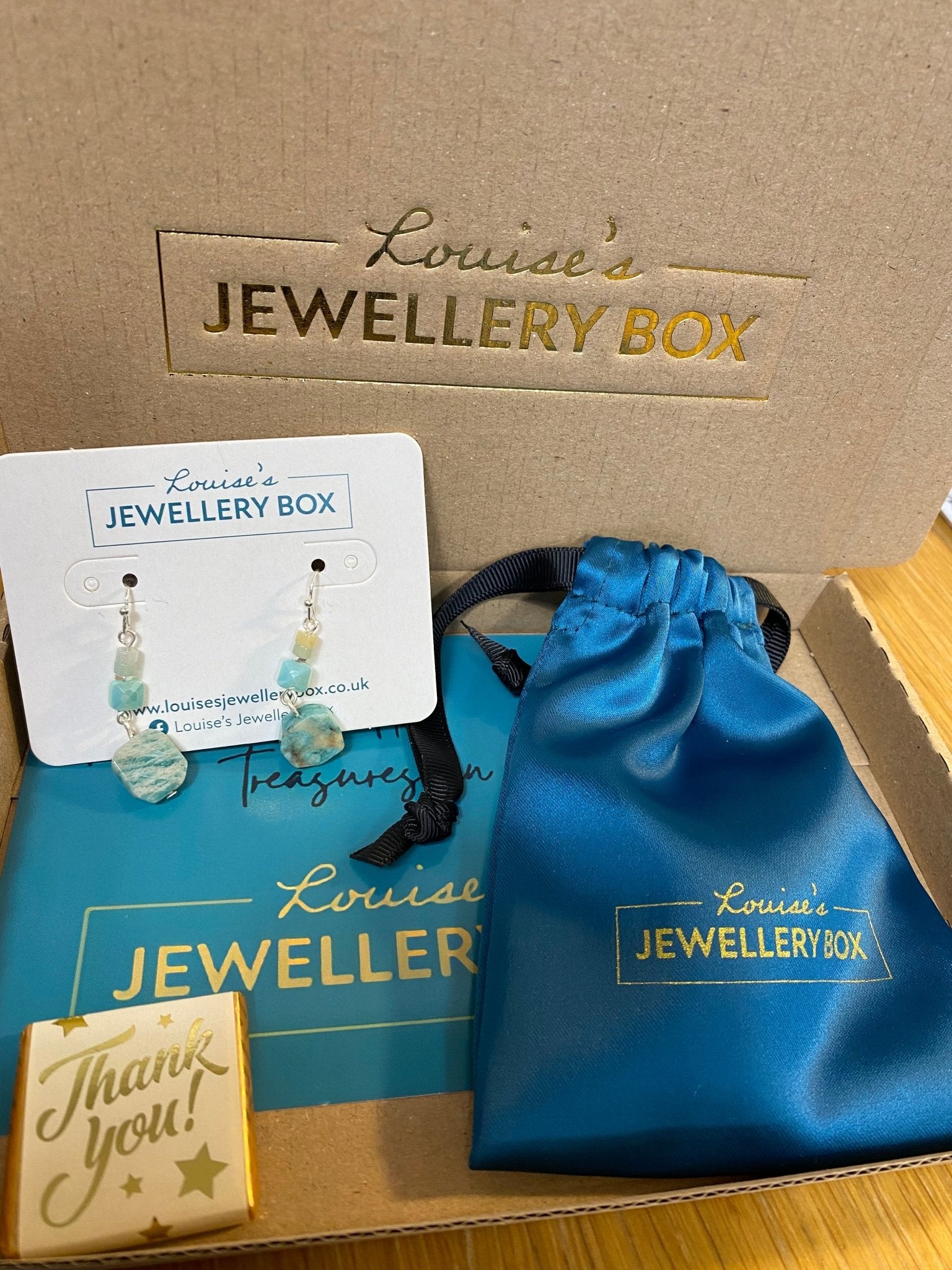 Amazonite Drop Earrings in Silver Plate - Louise's Jewellery Box