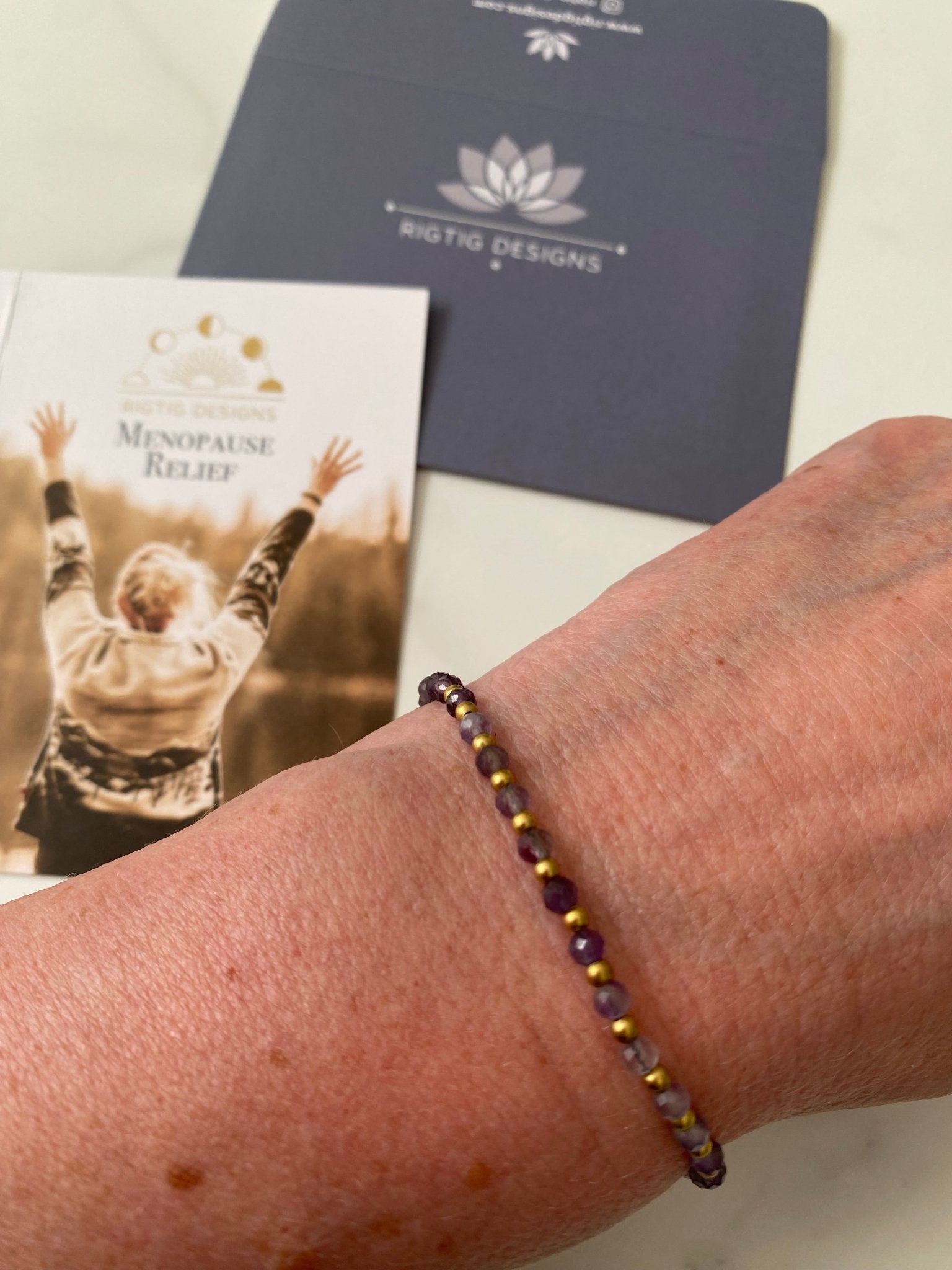 Amethyst Menopause Relief Crystal Healing Bracelet for Depression - Louise's Jewellery Box