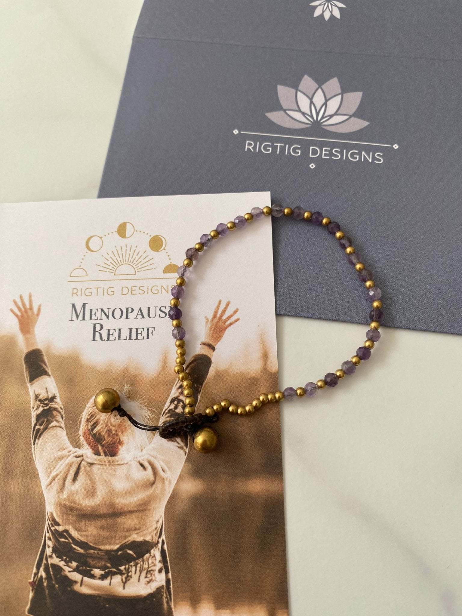 Amethyst Menopause Relief Crystal Healing Bracelet for Depression - Louise's Jewellery Box