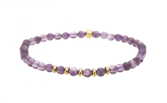 Amethyst Stretch Bracelet with Gold Plating - Louise's Jewellery Box