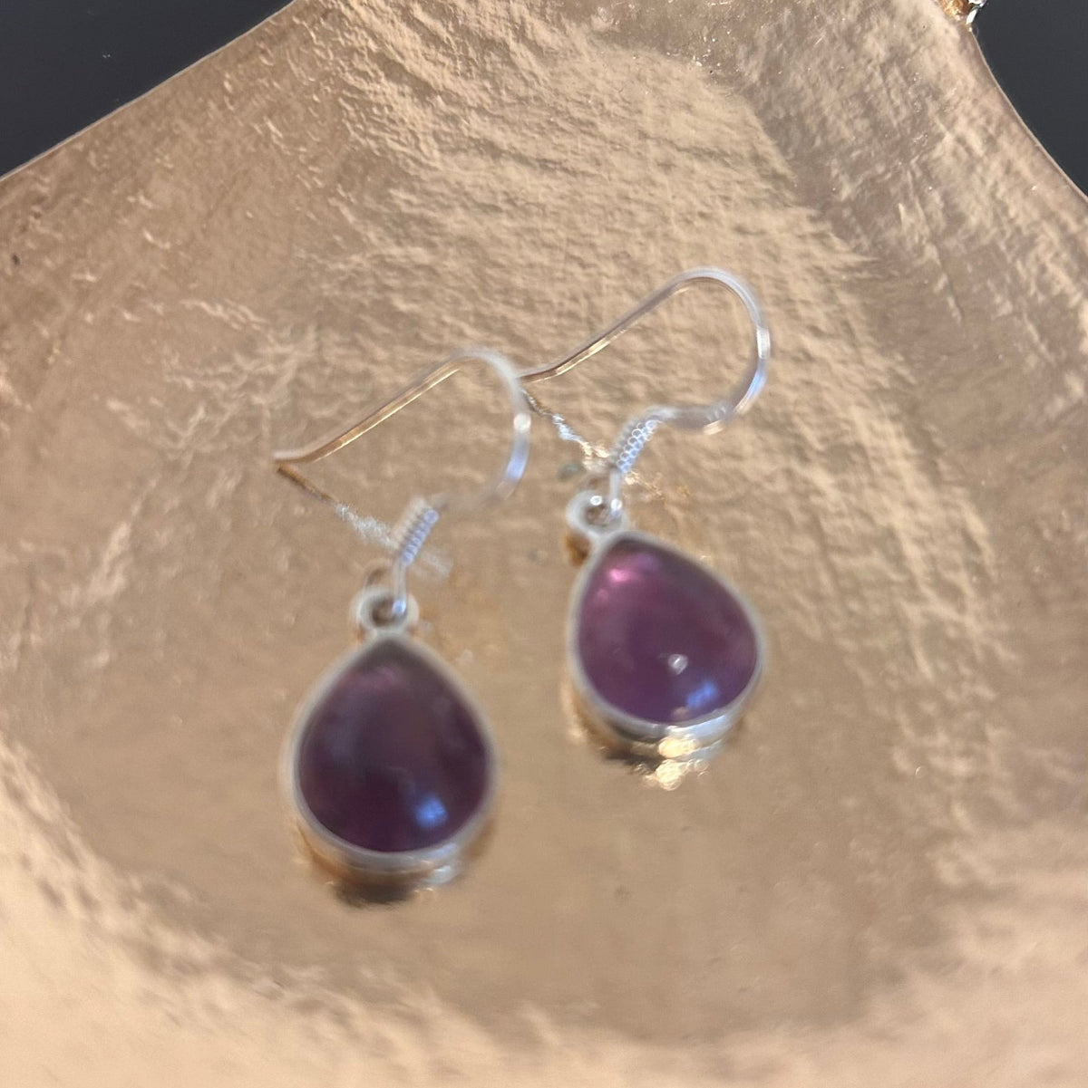 Amethyst Teardrop Earrings in Sterling Silver - Louise's Jewellery Box