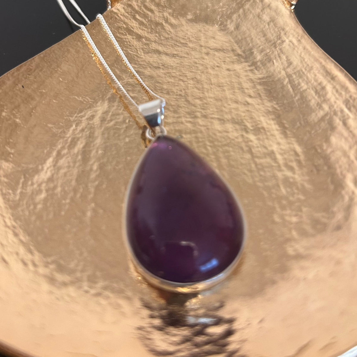Amethyst Teardrop Pendant in Sterling Silver - Louise's Jewellery Box