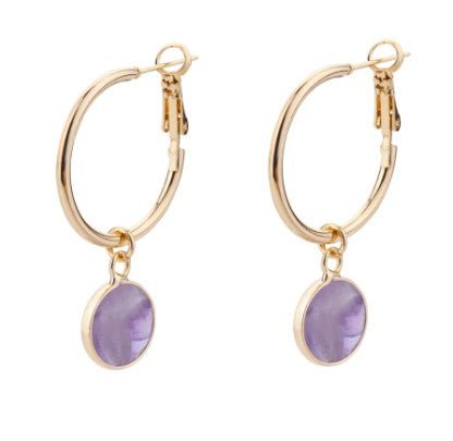 Amethyst Venus Lever Earrings in Gold Plate - Louise's Jewellery Box