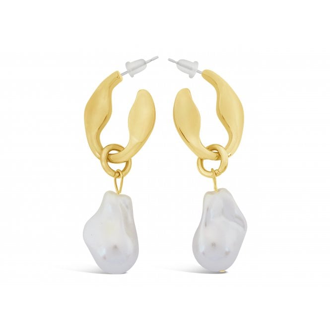 Audrey Faux Pearl Earrings in Gold Plate - Louise's Jewellery Box
